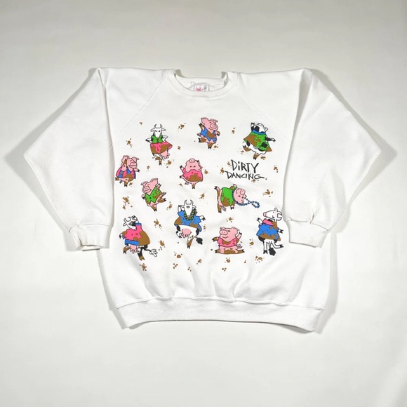 Vintage 90s Dirty Dancing Farm Animals Puffy Graphic Sweatshirt One Size - Picture 7 of 7